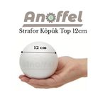 Anoffel Strafor Köpük Top 12 cm 1 Adet Köpük Top Küre Toplar Yuvarlak Strafor Köpük Top Okul Deney Hobi Sana