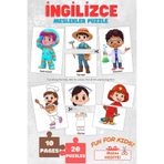 Anonim Yayıncılık İngilizce Meslekler Puzzle Oyunu Kes-Birleştir Etkinliği - A4 10 Sayfa 20 Adet Puzzle