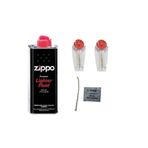 anonim Zippo Benzin 125 Ml Zippo Fitil Ve 2 Adet Zippo Taşı Süper Set