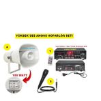 Anons Hoparlör Seti (100 Watt Hoparlör - Mikrofon - USB - Sd Kart Girişli Mobil Amfi)