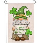 Anovo Welcome St Patrick's Day Cüce Çift Taraflı Çuval Bezi Bahçe Bayrağı, Mevsimlik İrlanda Yoncası Veranda Dışında Veranda Çiftlik Evi Avlu Dış Mekan Dekoratif 30 x 45 cm
