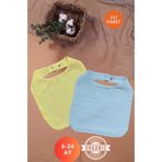ANP MODA TASARIM %100 Organik Pamuklu, Çift Katlı, İki Çıt Çıtlı Muslin Bebek Mama Önlüğü -Salya Önlüğü 0-24 Ay