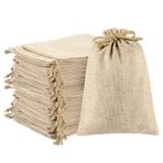 ANPHSIN 75 Adet Küçük Çuval Bezi Çanta Büzme İpli - 13,8 cm x 9,5 cm Çuval Bezi Hediye Çuval Bezi Takı Keseleri Noel Hediyeleri Düğün Parti Hediyeleri Kendin Yap El Sanatları