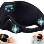 ANRUOLA Uyku kulaklığı, 3D uyku maskesi, Bluetooth kablosuz müzik göz maskesi, yan uyuyanlar için uyku maskesi, Bluetooth kulaklıklı uyku maskesi, ultra ince stereo hoparlör, uyku için mükemmel