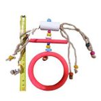 ANS Boyalı Yuvarlak Oval Boncuklu Kuş Salıncağı 20 cm