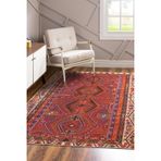 Anse Lazio Yöresel Kırmızı Polyester Dikdörtgen Pamuk Makinada Yıkanabilir Kaymaz Taban Dijital Makine Baskı Salon Halı-I-Artl-FL17-300x400-Dikdörtgen