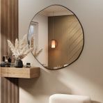 Ant Home Arya Ayna Asimetrik Ayna, Dekoratif Ayna, Duvar Aynası Banyo Aynası Holl Aynası 70CM - Siyah