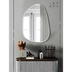 Ant Home Asimetrik Ayna 75X55 cm Konsol Aynası, Dresuar Aynası, Duvar Aynası, 1.Şişecam Ayna - Beyaz