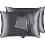 Ant Home Teks Ipek Dokulu Saten Yastık Kılıfı Koyu Gri 2 Adet - 50 X 70