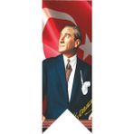 Antalya Dünya Bayrak Atatürk Trenden Bakış Posterli Kırlangıç Bayrağı 100 x 300 cm