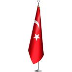 Antalya Dünya Bayrak Türk Makam Bayrağı Kristal Saten Kumaş Direksiz
