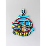 Antalya Kabartmalı Polyester Magnet – Kaleiçi Lara Konyaaltı Kundu Hediyelik Buzdolabı Magneti 5,5 X 7,5 Cm (Kod:1249)
