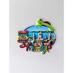 Antalya Kabartmalı Polyester Magnet Kaleiçi Lara Konyaaltı Kundu Hediyelik Buzdolabı Magneti 7 X 6 Cm (Kod:1250)