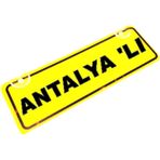 ANTALYA 'LI Yazılı Sarı Dekor Plaka Sök Tak Pratik yeni nesil