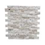 ANTALYA TAŞ MARKET Klasık Traverten 2,3x4,8 cm Fileli Patlatma Taş Duvar Kaplaması - Krem - 2,5 x 5 cm