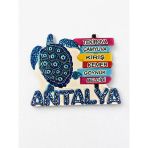 Antalya (Tekirova , Çamyuva , Kiriş , Kemer , Göynük , Beldibi) Temalı Polyester Kabartmalı Magnet 7X6 Cm (Kod:1099) Dekoratif Hediyelik Buzdolabı Süsü