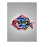 ANTALYA Temalı Kabartmalı Polyester Magnet 8,5 cm x 6cm Kırmızı
