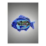 ANTALYA Temalı Kabartmalı Polyester Magnet 8,5 cm x 6cm Lacivert