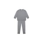 Antebies Beyaz Kontrastlı Gri Sweatshirt ve Pantolon Set, Erkek
