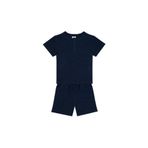 Antebies Lacivert Havlu Şortlu Set, Erkek