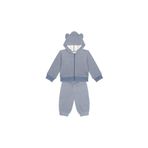 Antebies Mavi Futter Ayı Kulaklı Sweatshirt Pantolon Set, Erkek