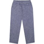 Antebies Mavi Keten Dokulu Beli Lastikli Yandan Cepli Erkek Çocuk Pantolon - 5 - 6 Yaş