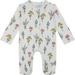 Antebies Organik Bej Çıtçıtlı Uzun Kollu Kız Bebek Patikli Tulum - Krem - 12 - 18 Ay