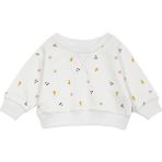 Antebies Organik Beyaz Meyve Salatası Desenli Manşetli Kız Bebek Sweatshirt - 6 - 9 Ay