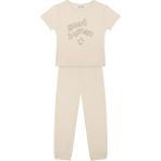 Antebies Organik Gri Good Human Nakışlı Beli Lastikli Kısa Kollu Erkek Çocuk Pijama Takımı - 3 - 4 Yaş - Bej
