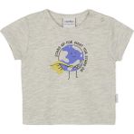Antebies Organik Gri Melanj Stand Up Baskılı Kısa Kollu Kız Erkek Bebek Tshirt - 3 - 6 Ay