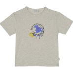 Antebies Organik Gri Melanj Stand Up Baskılı Kısa Kollu Kız Erkek Bebek Tshirt - 7 - 8 Yaş