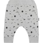 Antebies Organik Gri Minik Ay Desenli Beli Lastikli Erkek Bebek Pantolon - 6 - 9 Ay