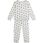 Antebies Organik Gri Yeşil Armut Desenli Beli Lastikli Uzun Kollu Erkek Çocuk Pijama Takımı - 9 - 10 Yaş