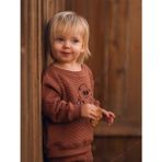 Antebies Organik Kahverengi Erkek Bebek Sweatshirt Eşofman Takımı - 3 - 6 Ay
