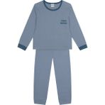Antebies Organik Mavi Erkek Çocuk Pijama Takımı - 2 Yaş