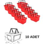 Antelope 22 Litre Market El Sepeti 10 Lu Paket 1.plastik Alışveriş El Sepeti - Kırmızı