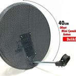Antenci 40 CM Antrasit Delikli Mini Karavan Çanak Anteni
