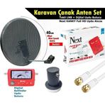 Antenci 40cm Delikli Karavan Çanak Anten Seti +Next HD Uydu Alıcısı +Mag Dijital Uydu Bulucu