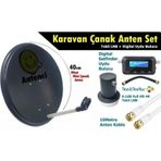 Antenci 40cm Karavan Çanak Anten Seti + Divisat Dijital Uydu Bulucu