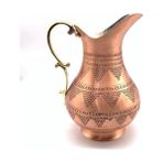 Antep Bakırhane El Işlemeli Üzüm Desenli Bakır Sürahi - 1,5 lt