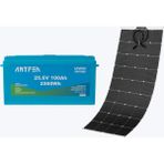 Antfea 25.6V 100AH Abs Lityum Akü Lifepo4 + 200W Esnek Güneş Paneli