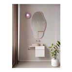 anthome Asimetrik 75x40 Cm Konsol Aynası, Dresuar Aynası, Tuvalet Aynası, Holl Aynası, Banyo Aynası Pembe
