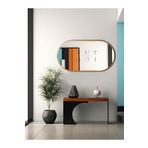 anthome Dekoratif Ayna, Duvar Aynası, Konsol Aynası, Mdf, Elips Ayna, Çerçeveli Ayna 80X40 CM
