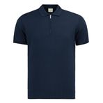 Anthony Jackson Erkek Fit Fermuarlı Triko Polo Tişört Stefano (AJ-601 - Lacivert, L)