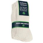 Anthony Jackson%100 Doğal Pamuktan Üretilmiş 4'lü Kutu Dikişsiz Ribana Örgü Bio Naturel Kadın ve Erkek Çorap NaturWalk (207 B - EKRU, 38-40)