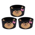 Anti Kayma, çizgi Film Köpek Deseni, Bardak Ve şişeler Için Silikon Bardak Manşon, Yumuşak Ve Esnek, 3.15x2.36 inç Boyutu, canlı Renkler, Neşeli Tasarım, Günlük Kullanım, (BLACK)