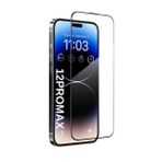 [ANTİ STATİC EKRAN KORUYUCU] For iPhone ile uyumlu Ekstra HD Kırılmaz Cam Tam Kaplayan Su İtici Safir Ekran Koruyucu + Uygulama Bezleri (Şeffaf, 12 Pro Max)