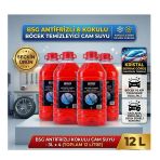 Antifrizli Kokulu Cam Suyu 3 Lt X 4 Adet - Toplam 12 Litre - Böcek Temizleme Etkili Dört Mevsim
