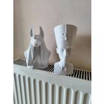 Antik Mısır Nefertiti ve Anubis Biblo 20 Cm
