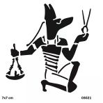 Antik Mısır Tanrı Anubis Yapışkanlı Stencil Süsleme Ve Boyama Kalıbı